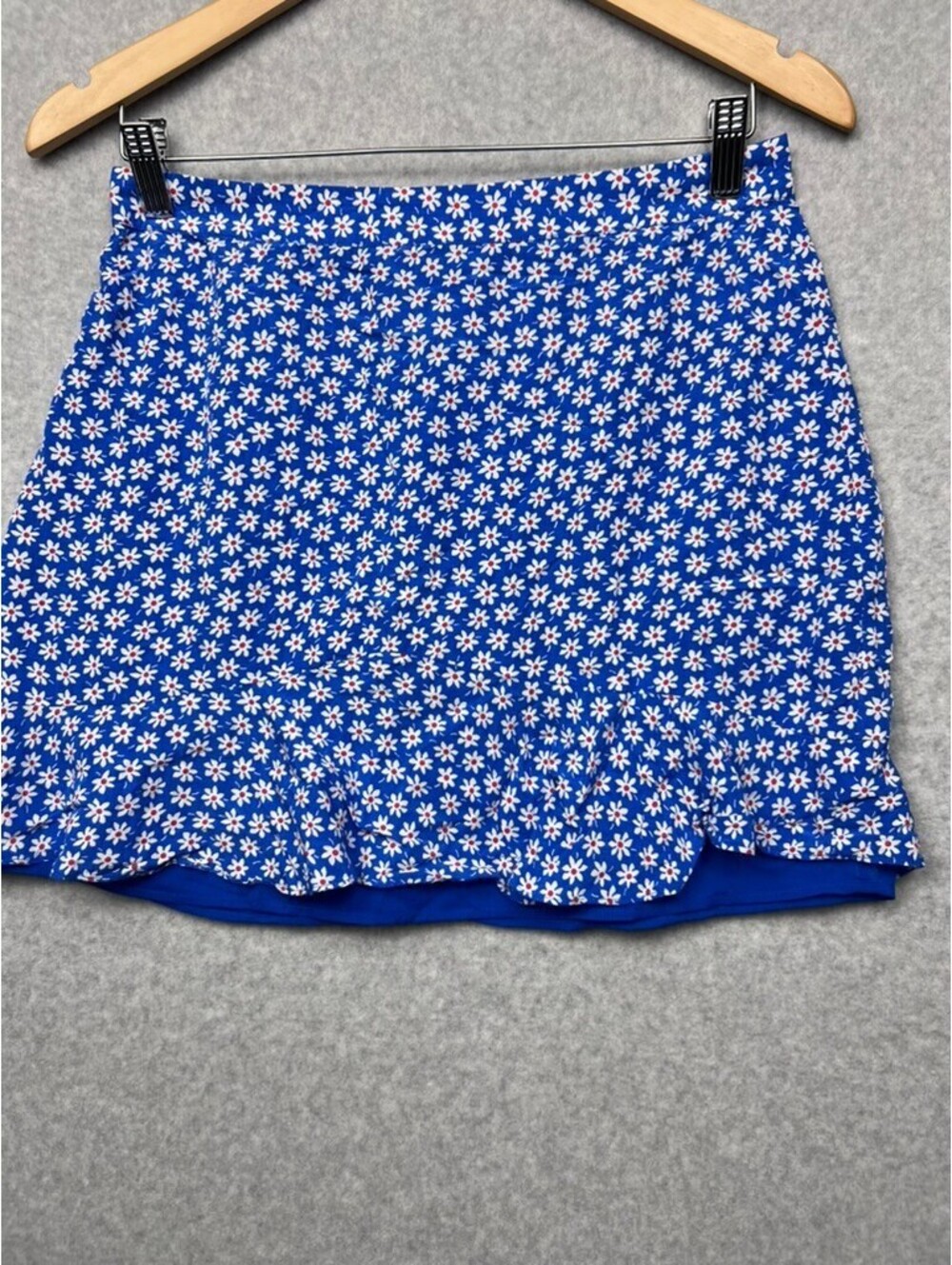 Madewell Ruffle Skirt 2 Camille Brilliant Royal Blue Mini Daisy Floral Coquette